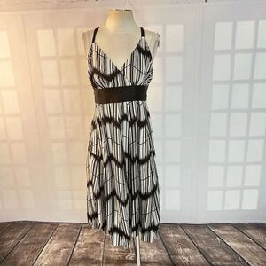 Ted baker vintage silk black and white print summer dress